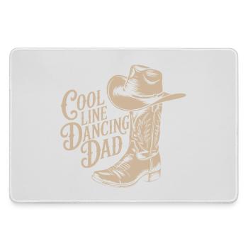 Linedance Papa Cowboy Hut Style Deko - Mousepad groß für Gamer - Grau - Vorne
