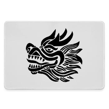 Chinesischer Drachenkopf (Schwarz) - Mousepad groß für Gamer - Grau - Vorne