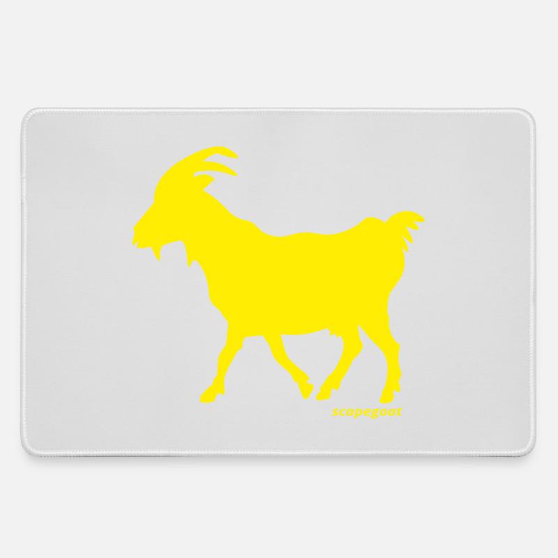 Goat GOAT scapegoat yellow - Large Gaming Mouse Mat - grey