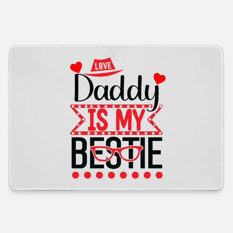 Bester Papa - Mousepad groß für Gamer - Grau