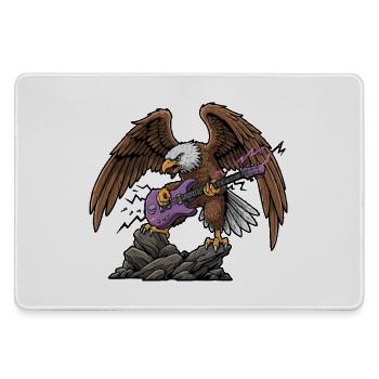 Aigle avec guitare violette sur rocher - Grand tapis de souris gamer - bruyère - Devant