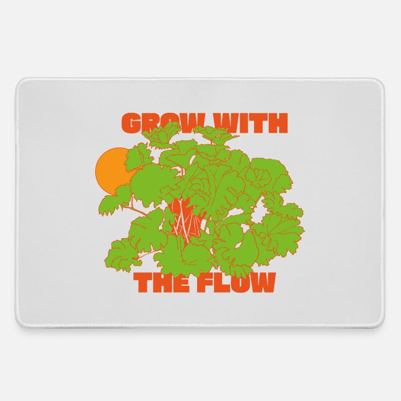 Grow with the Flow Statement - Large Gaming Mouse Mat - grey