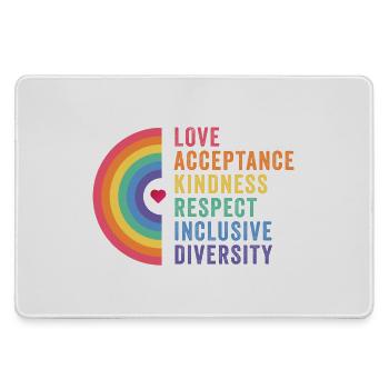 Mois de la fierté LGBT - Amour. Acceptation. Bonté - Grand tapis de souris gamer - bruyère - Devant