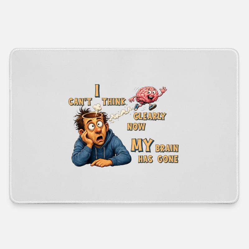 Thinking Offline - My Brain Has Quit - Large Gaming Mouse Mat - grey