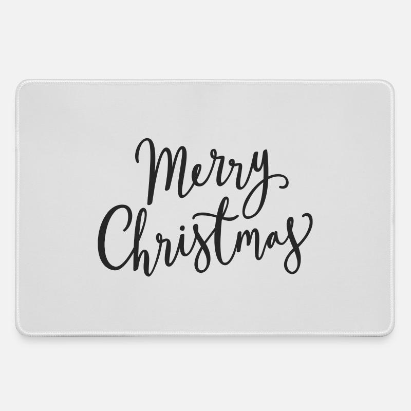 Merry Christmas Script Noir - Grand tapis de souris gamer - bruyère