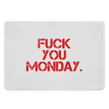 Fick dich Montag - Mousepad groß für Gamer - Grau - Vorne