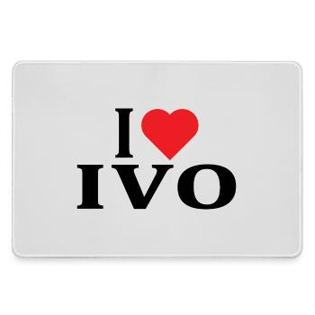 Name T-Shirt I love Ivo T-Shirt Geschenkidee - Mousepad groß für Gamer - Grau - Vorne