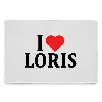 T-Shirt Name I love Loris T-Shirt Geschenkidee - Mousepad groß für Gamer - Grau - Vorne
