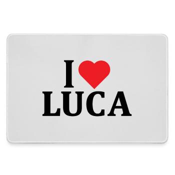 T-Shirt-Name Ich liebe Luca T-Shirt-Geschenkidee - Mousepad groß für Gamer - Grau - Vorne