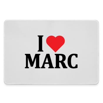 t-shirt I love Marc t-shirt gift idea - Large Gaming Mouse Mat - grey - Front