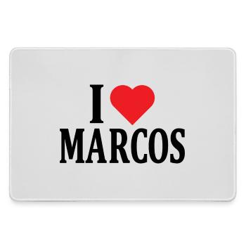 t-shirt I love Marcos t-shirt gift idea - Large Gaming Mouse Mat - grey - Front