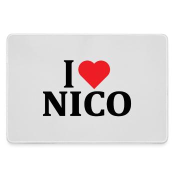 T-Shirt Ich liebe Nico T-Shirt Geschenkidee - Mousepad groß für Gamer - Grau - Vorne