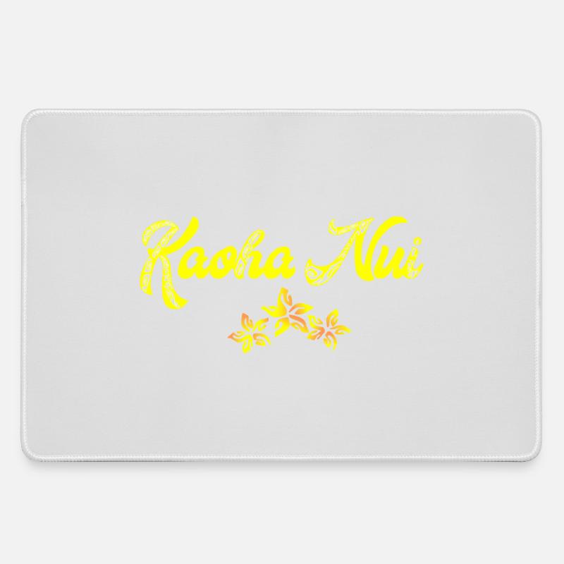 KAOHA NUI (Yellow) - Large Gaming Mouse Mat - grey