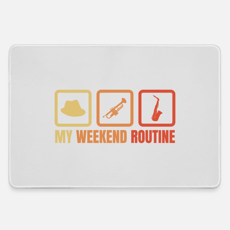 Trompeter Wochenendroutine - Mousepad groß für Gamer - Grau