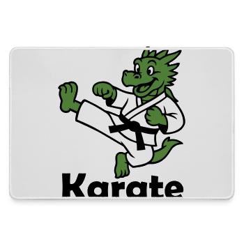 Karate Drache - Mousepad groß für Gamer - Grau - Vorne