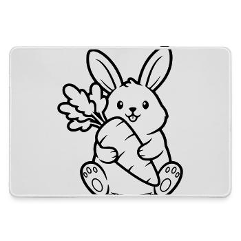 Hase mit Karotte Möhre Ausmalen Vektor - Mousepad groß für Gamer - Grau - Vorne