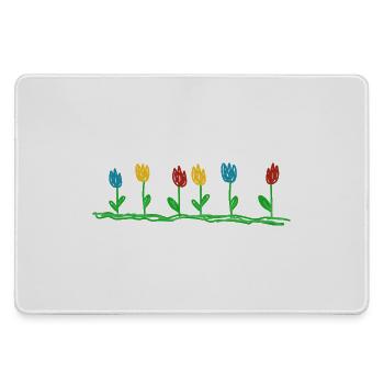Garten Blumen Natur Gärner Blumenbeet - Mousepad groß für Gamer - Grau - Vorne
