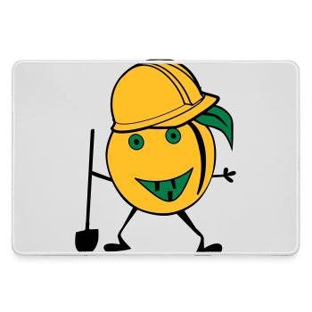 orange construction worker - Large Gaming Mouse Mat - grey - Front