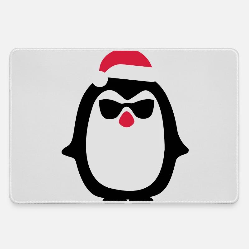 Santa penguin - Large Gaming Mouse Mat - grey