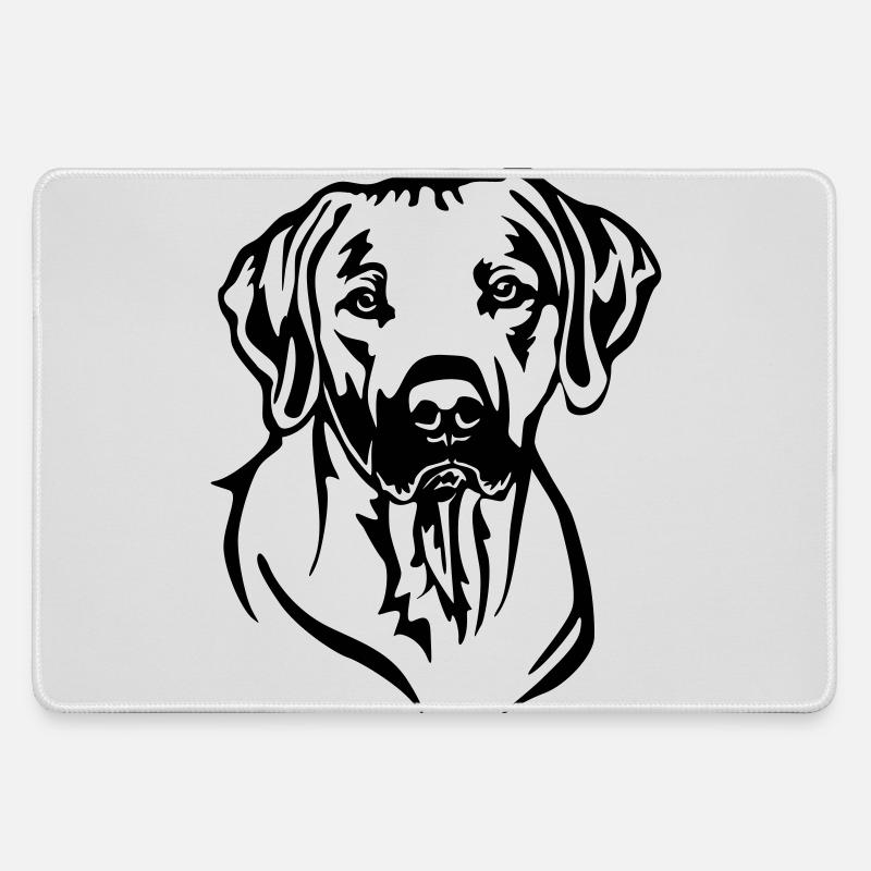 Rhodesian Ridgeback Kopf - Mousepad groß für Gamer - Grau