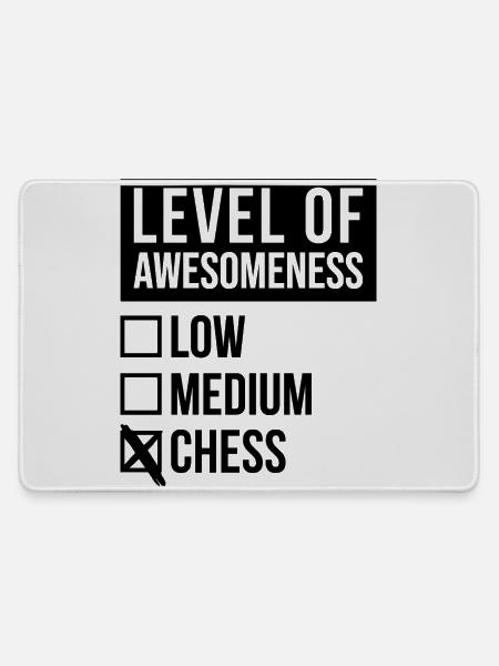 Schach Schach Schach Schach - Mousepad groß für Gamer - Grau