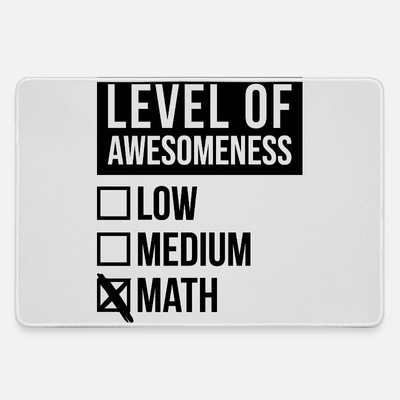 Math - Large Gaming Mouse Mat - grey