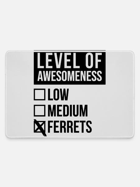 Frettchen Frettchen Frettchen - Mousepad groß für Gamer - Grau