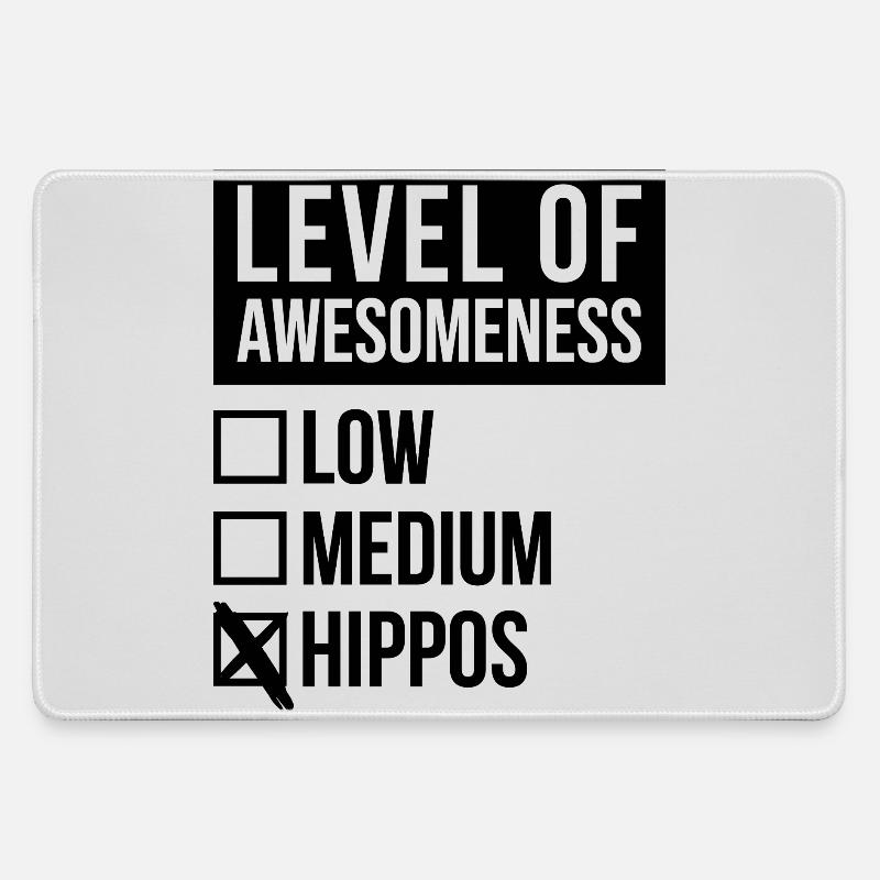Hippopotamus - Large Gaming Mouse Mat - grey