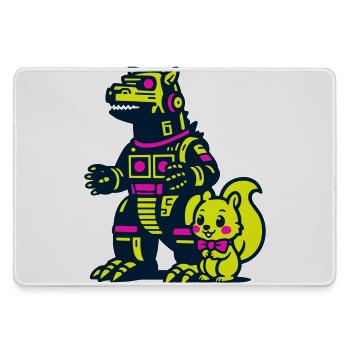 Mecha Dragon avec écureuil - Grand tapis de souris gamer - bruyère - Devant