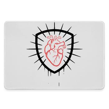 Heart Shield Coat of Arms Colored - Large Gaming Mouse Mat - grey - Front