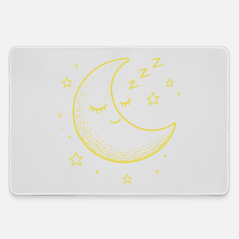 dreamland moon - sleeping moon - Large Gaming Mouse Mat - grey