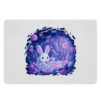 Zuckerhöhle Hase im Bonbonlicht - Mousepad groß für Gamer - Grau - Vorne