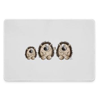 Igel Familie - Mousepad groß für Gamer - Grau - Vorne