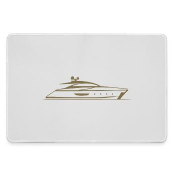 Bateau à moteur Yacht Silhouette Design Minimal - Grand tapis de souris gamer - bruyère - Devant