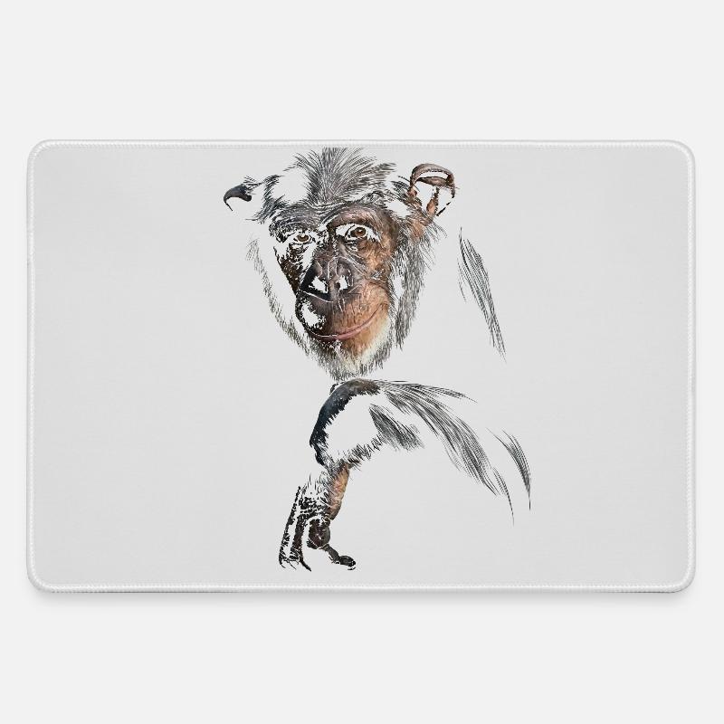 Chimpanzee - Large Gaming Mouse Mat - grey
