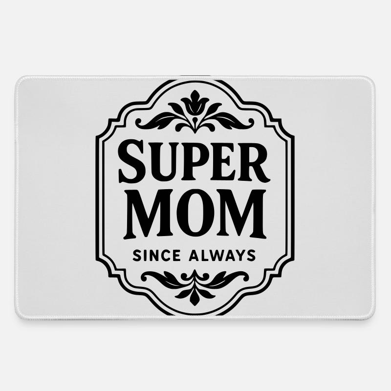Super mom since always - Large Gaming Mouse Mat - grey