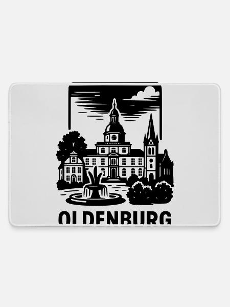Oldenburg Niedersachsen - Mousepad groß für Gamer - Grau