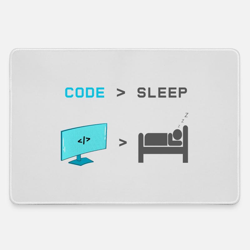 Code vs Sleep: Coder in Sleep Mode - Large Gaming Mouse Mat - grey