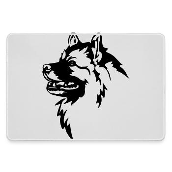Tête de Wolfsspitz - Grand tapis de souris gamer - bruyère - Devant