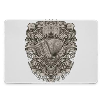 Steirische Harmonika Vintage Illu  | ZiachON! - Mousepad groß für Gamer - Grau - Vorne
