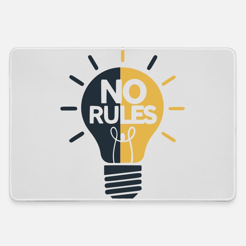 No Rules Light Ball Design - Large Gaming Mouse Mat - grey