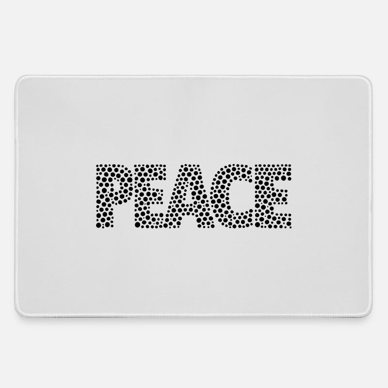 PEACE with points - Large Gaming Mouse Mat - grey