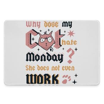 Cats Monday - Large Gaming Mouse Mat - grey - Front