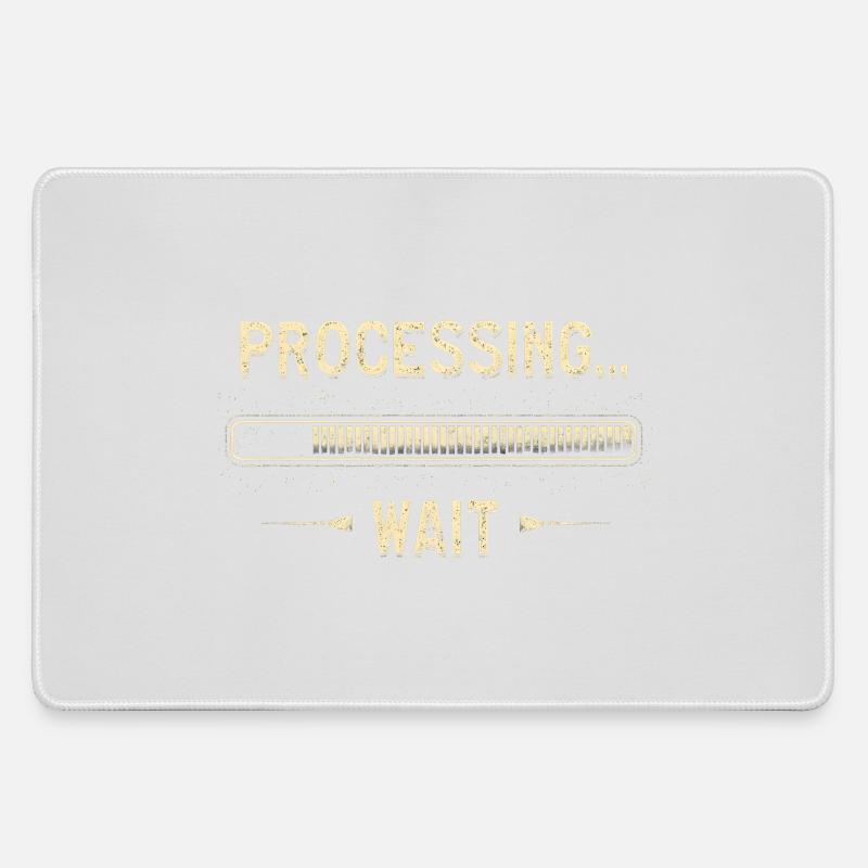 Processing... Please Wait - Large Gaming Mouse Mat - grey