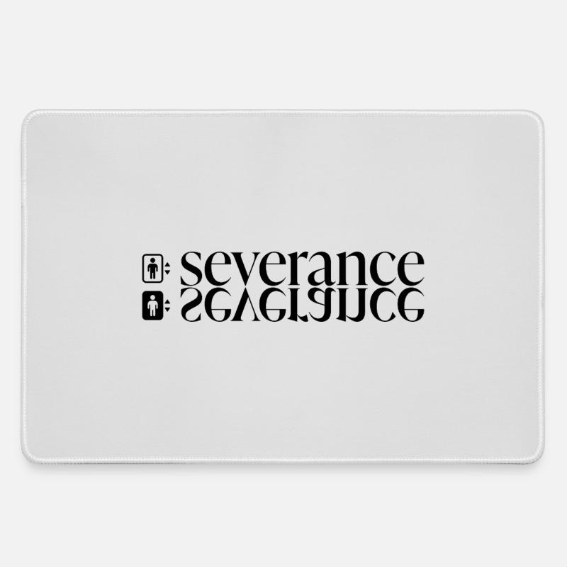 Severance Typo Print with Elevator - Large Gaming Mouse Mat - grey