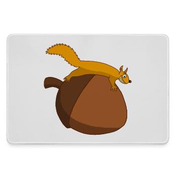 The squirrel against the glans - Large Gaming Mouse Mat - grey - Front