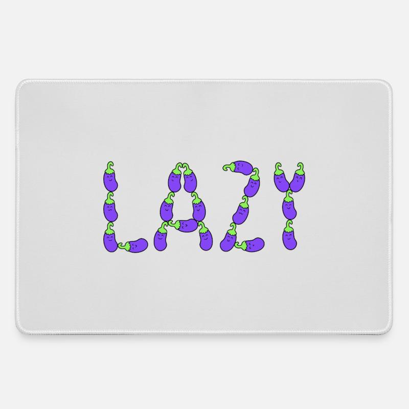 Eggplant lazy - Large Gaming Mouse Mat - grey