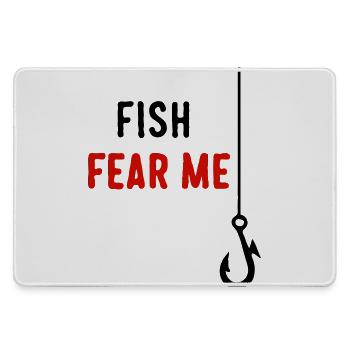 Fish Fear Me - Large Gaming Mouse Mat - grey - Front
