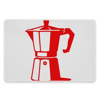 Coffee Pot Illustration for Cafe Lovers - Large Gaming Mouse Mat - grey - Front