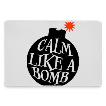 Calme comme une bombe Paradoxe Ironie Humour Blague explosive - Grand tapis de souris gamer - bruyère - Devant